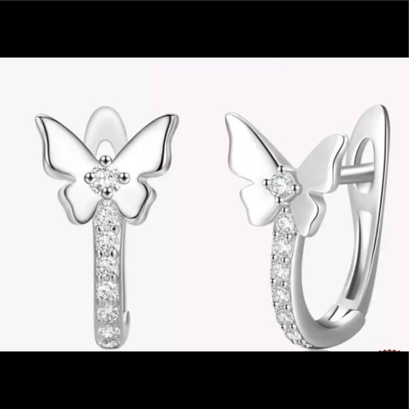 Boutique Jewelry - STERLING SILVER BUTTERFLY HUGGIE EARRINGS 🦋